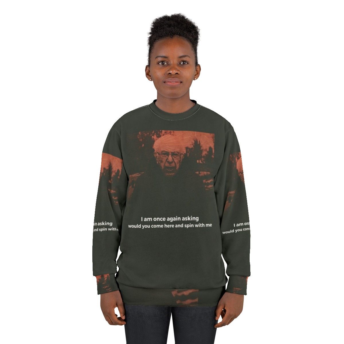 Bernie Sanders Emo Sweatshirt with Peripheral Vision Design - women