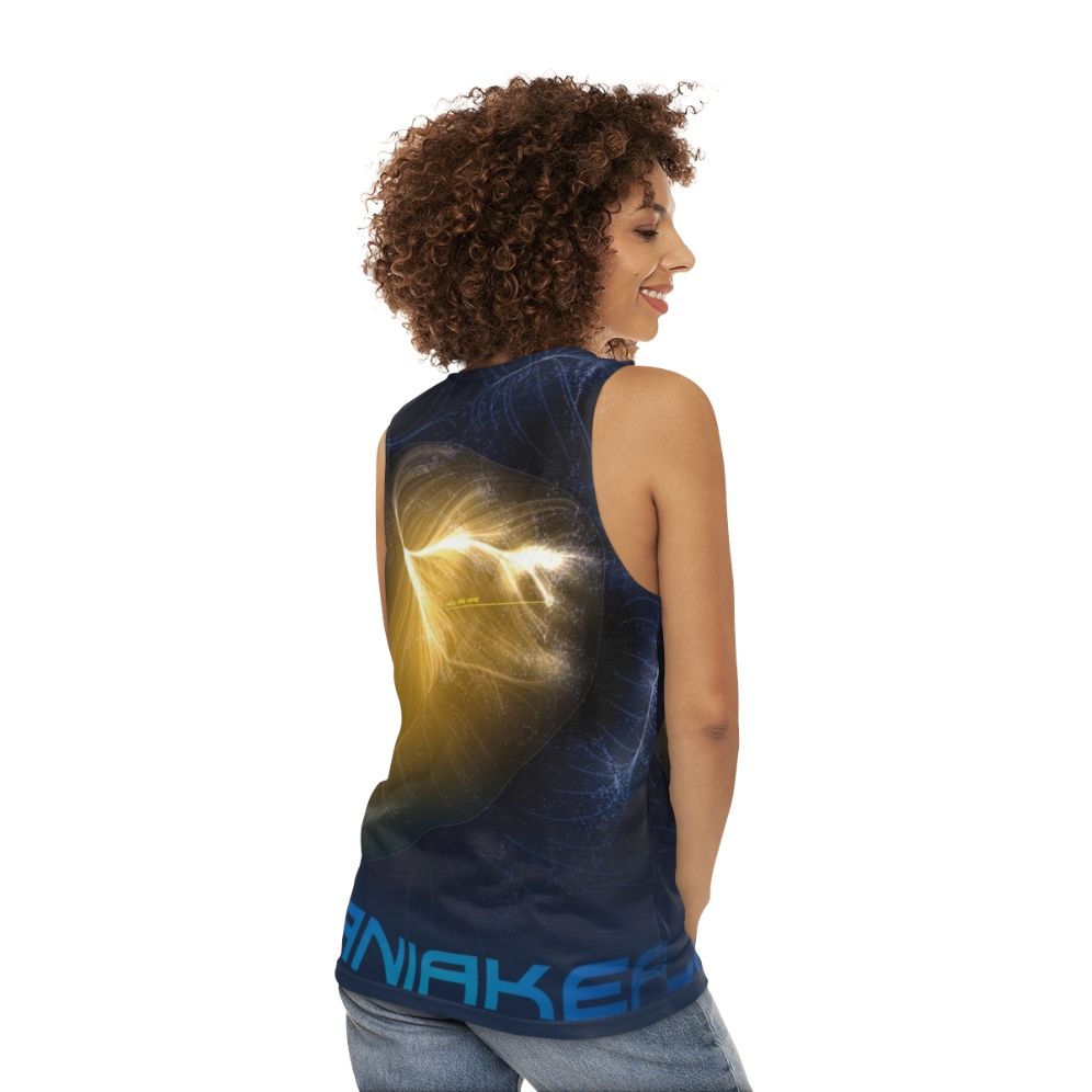 Laniakea Unisex Tank Top featuring space art galaxy cluster design - women back