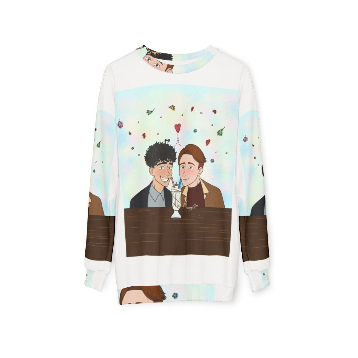 Heartstopper fanart digital art sweatshirt - hanging