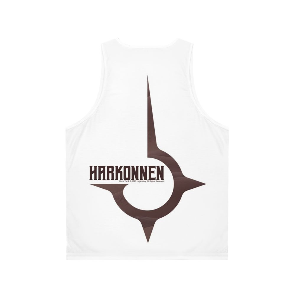 Dune House Harkonnen Mahogany Unisex Tank Top - Back