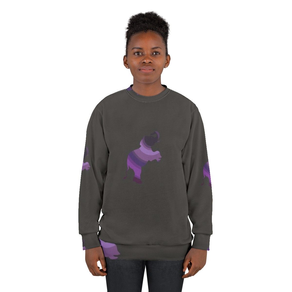 Colorful elephant legendary animals sweatshirt design - women