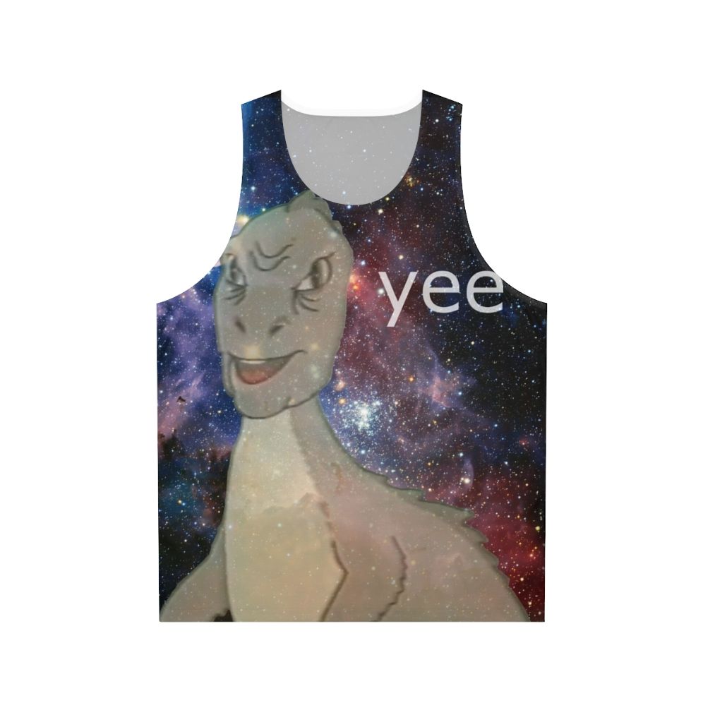 Cosmic Yee Unisex Tank Top with Dinosaur Meme Design