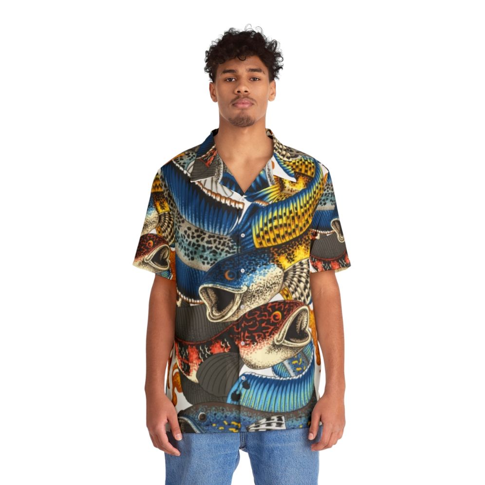 Channa Fire Ice Hawaiian Koi Fish Shirt - People Front