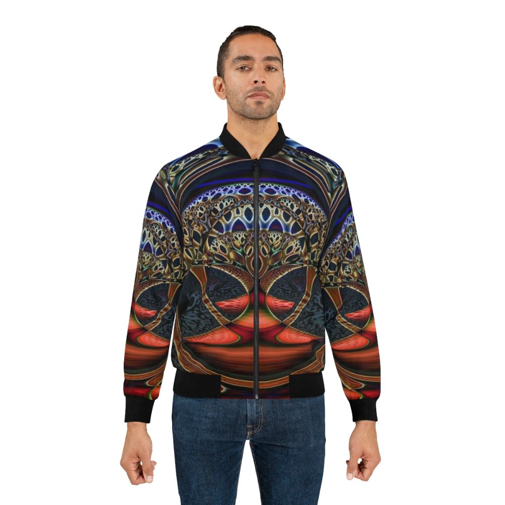 Colorful fractal abstract design on a bomber jacket - Lifestyle