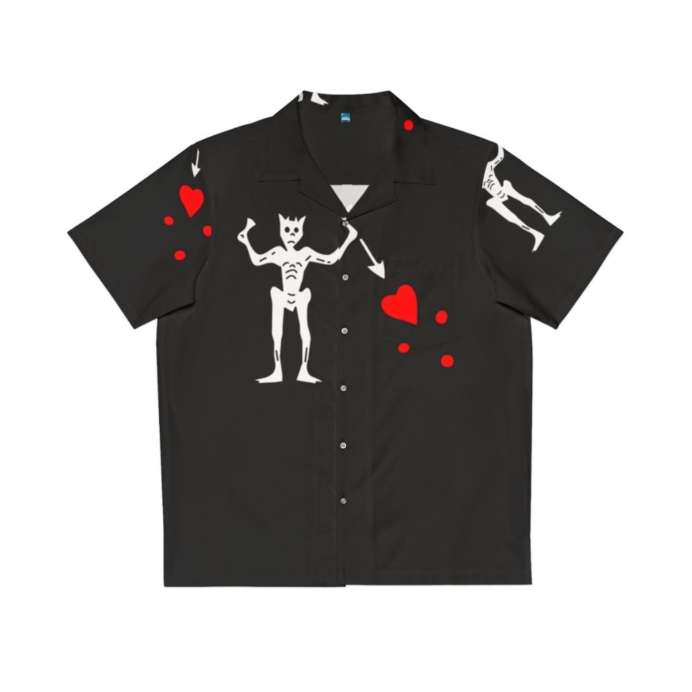 Blackbeard Hawaiian Shirt with Pirate Flags