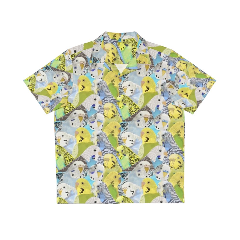 Budgie Parakeets Hawaiian Shirt with Tropical Bird Pattern