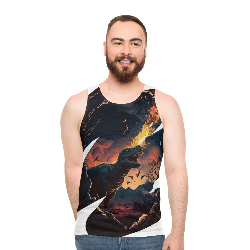 Jurassic era dinosaur unisex tank top - men