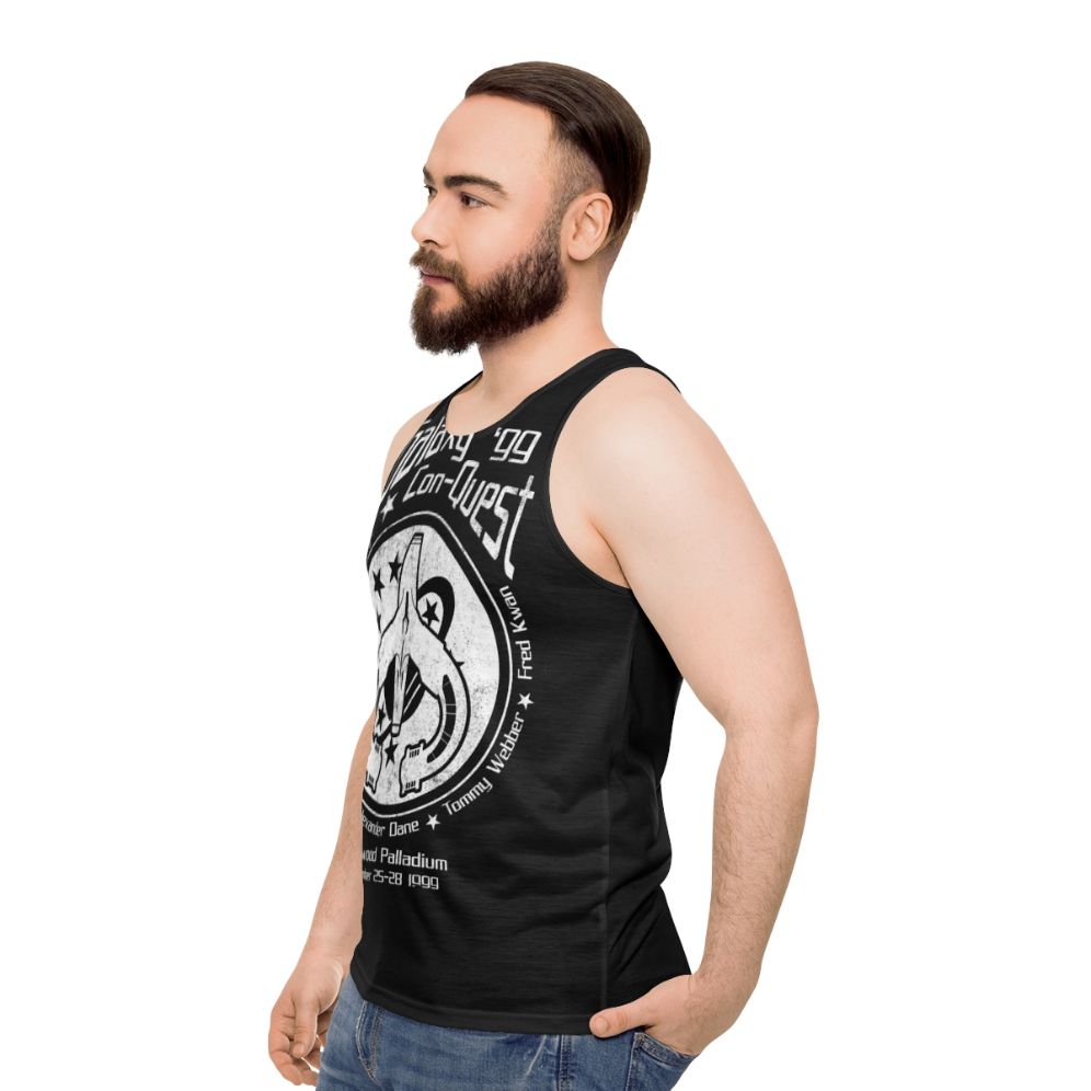 Never Give Up Unisex Sci-Fi Tank Top - men side