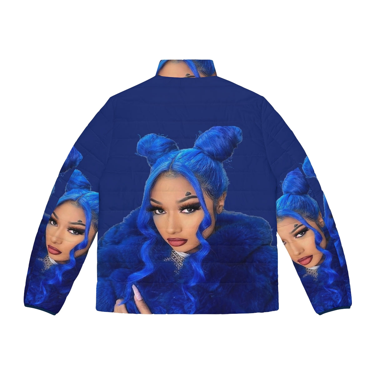 Megan Thee Stallion Puffer Jacket, featuring the popular rapper's branding and hot girl summer aesthetic - Back