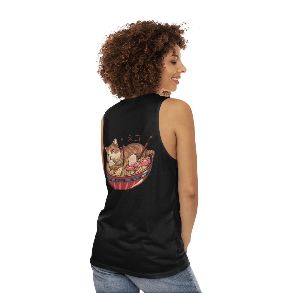 Neko Ramen Bowl Unisex Tank Top - women back