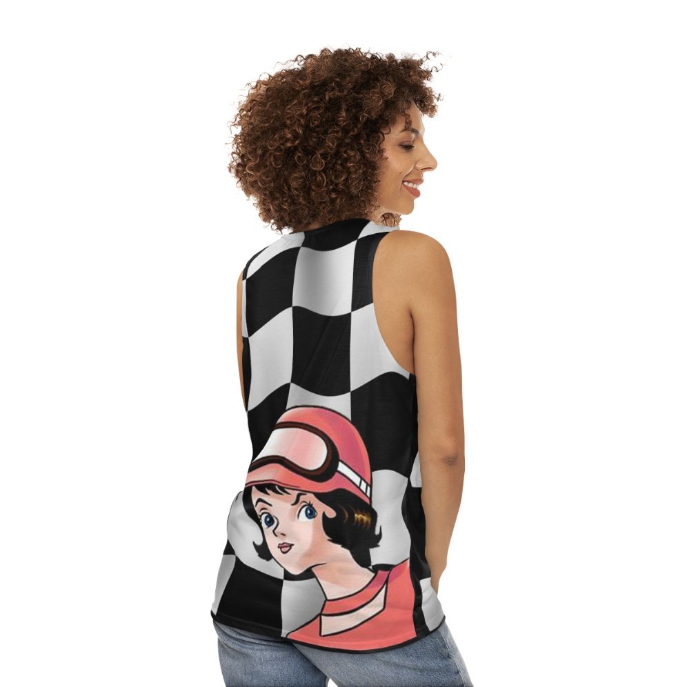 Speed Racer Checkered Flag Unisex Tank Top - women back