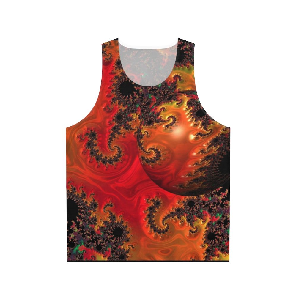 Geometric sphere unisex tank top with vibrant abstract art