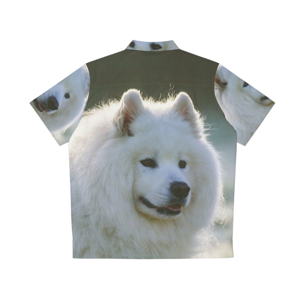 Samoyed Hawaiian Shirt with Cute Arctic Puppy - Back