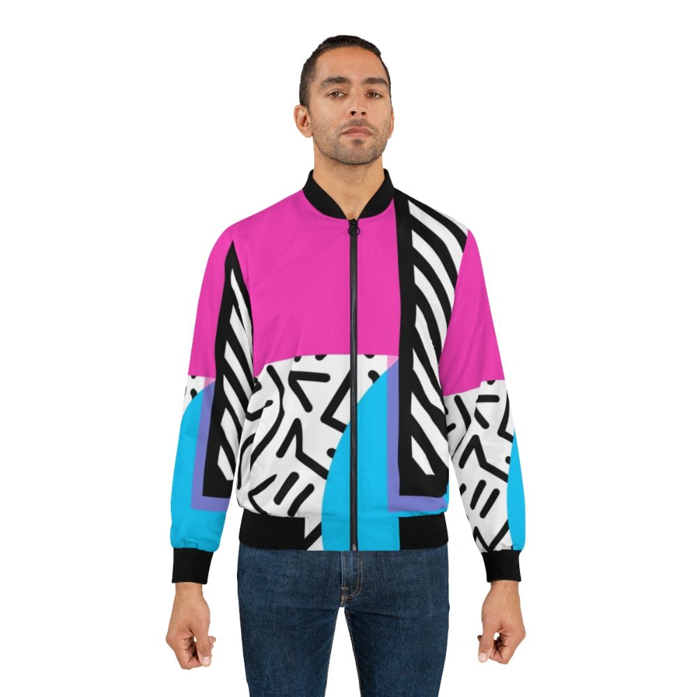 Colorful retro memphis abstract pattern bomber jacket - Lifestyle