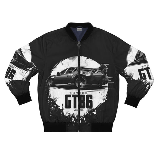 Toyota GT86 inspired bomber jacket with vector art and automotive graphics