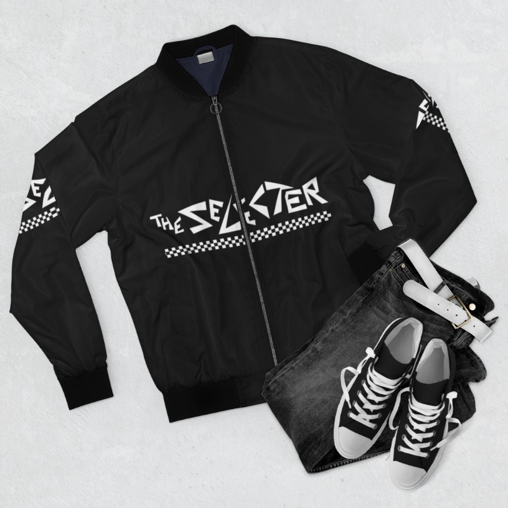 Two Tone The Selecter Logo Tee Bomber Jacket - Flat lay