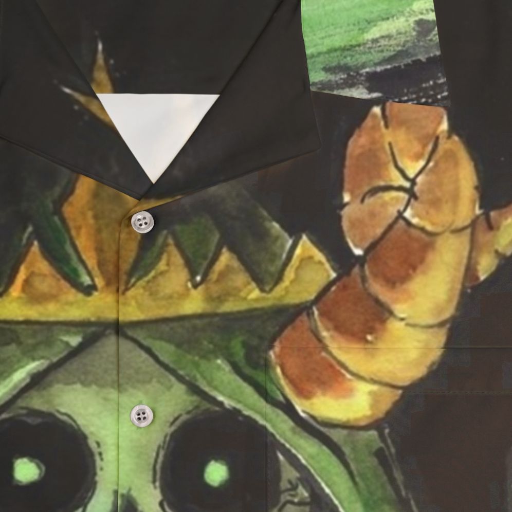 Lich-themed Hawaiian shirt with skulls and zombie elements - Detail