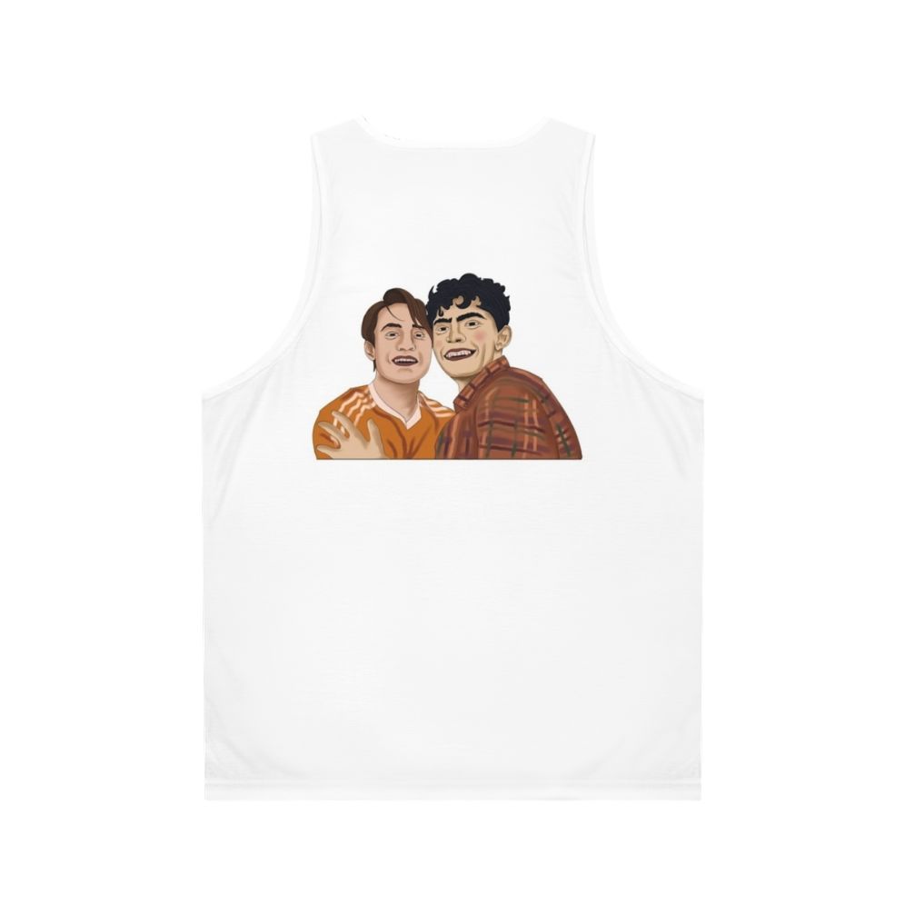 Heartstopper Netflix Nick and Charlie Smiling Unisex Tank Top - Back