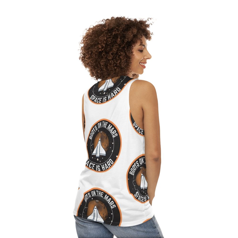 Space Force Boots on the Mars Unisex Tank Top - women back