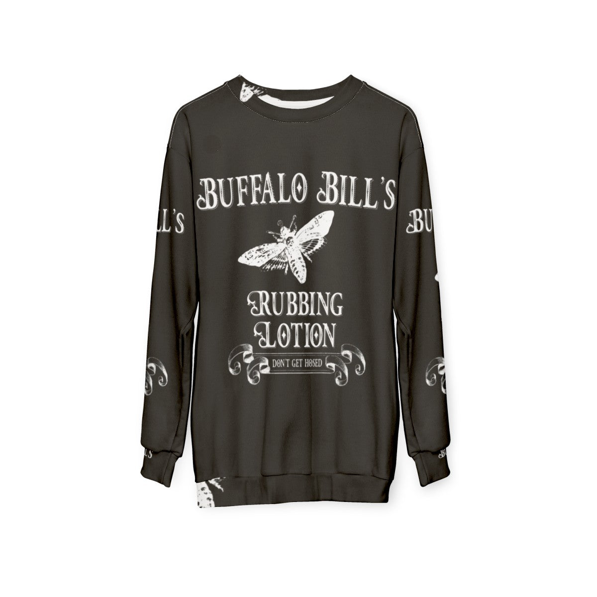 "It Rubs the Lotion" Buffalo Bill Sweatshirt from Silence of the Lambs - hanging