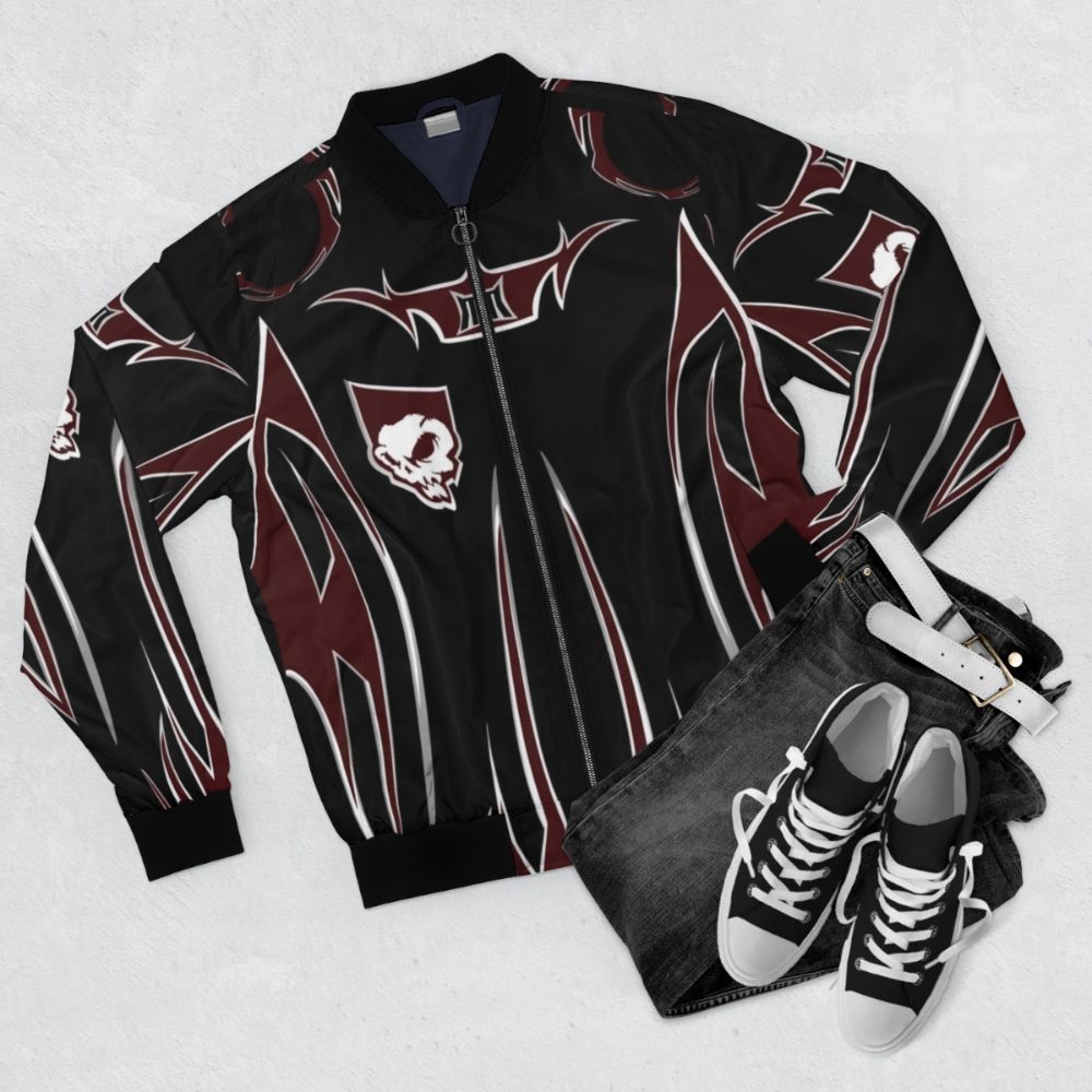 Spinebuster Bomber Jacket with Hot Wheels Acceleracers Graphics - Flat lay