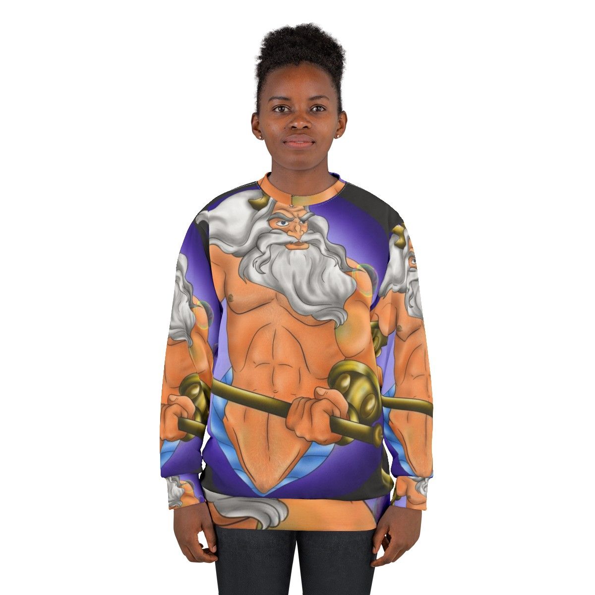 King Triton merman Disney character wearing a sweatshirt - women