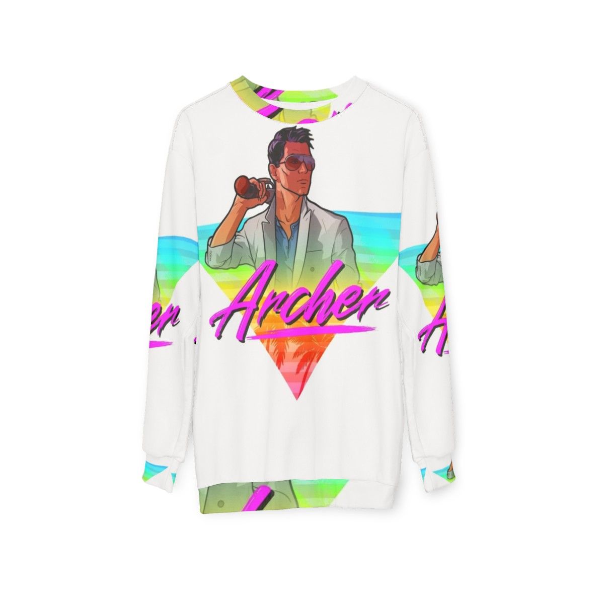 Archer Vice 80s Triangle Design Sweatshirt - hanging