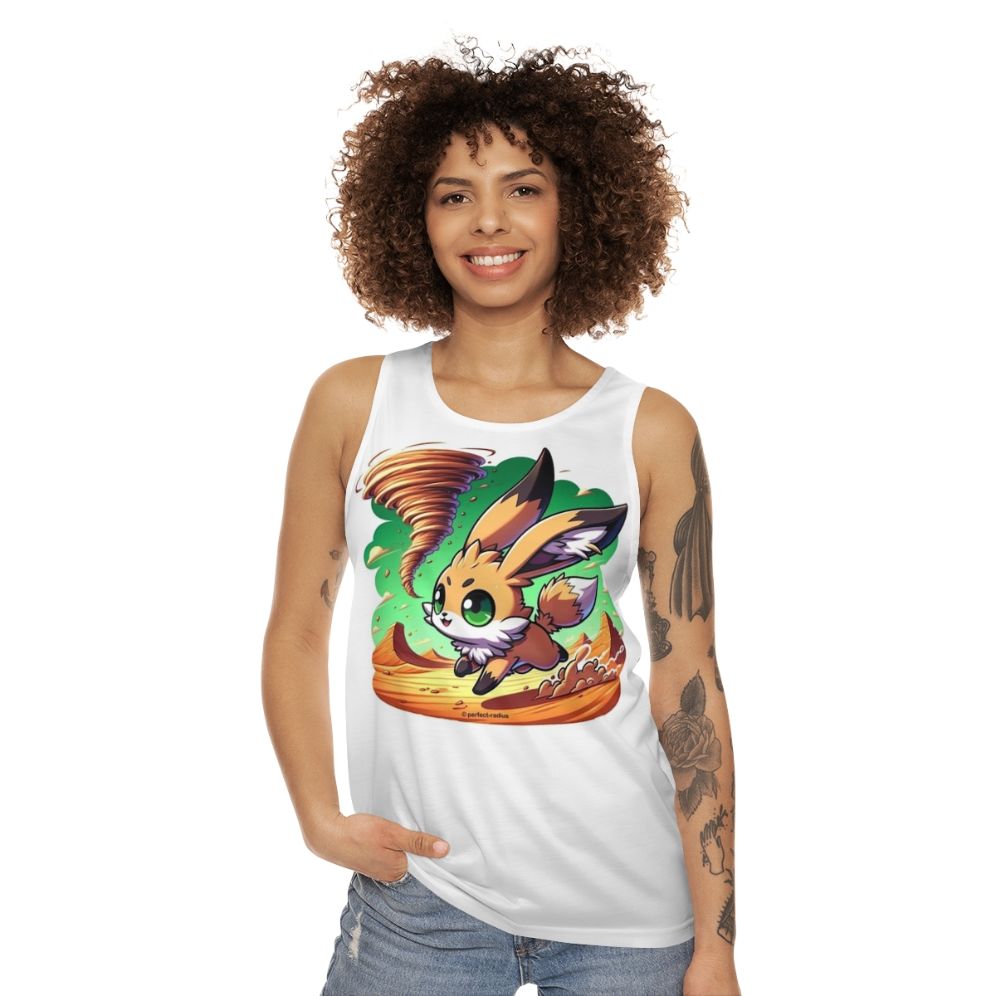 Unisex tank top with legendary desert animals, rabbit and fox - women