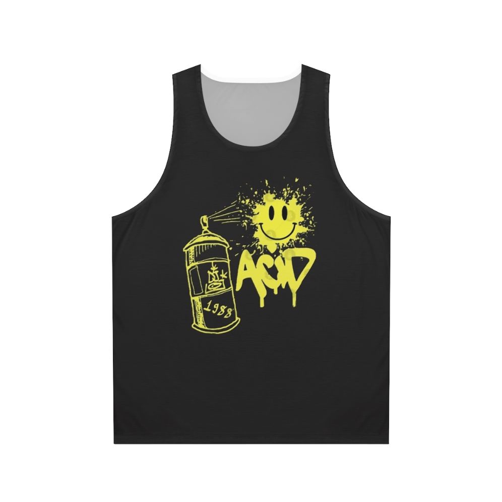 Retro acid house music party unisex tank top