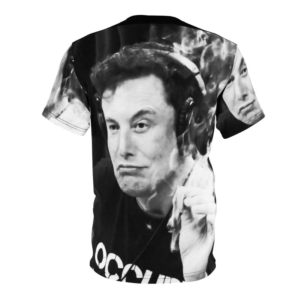 T-shirt featuring an Elon Musk inspired smoking design - Back