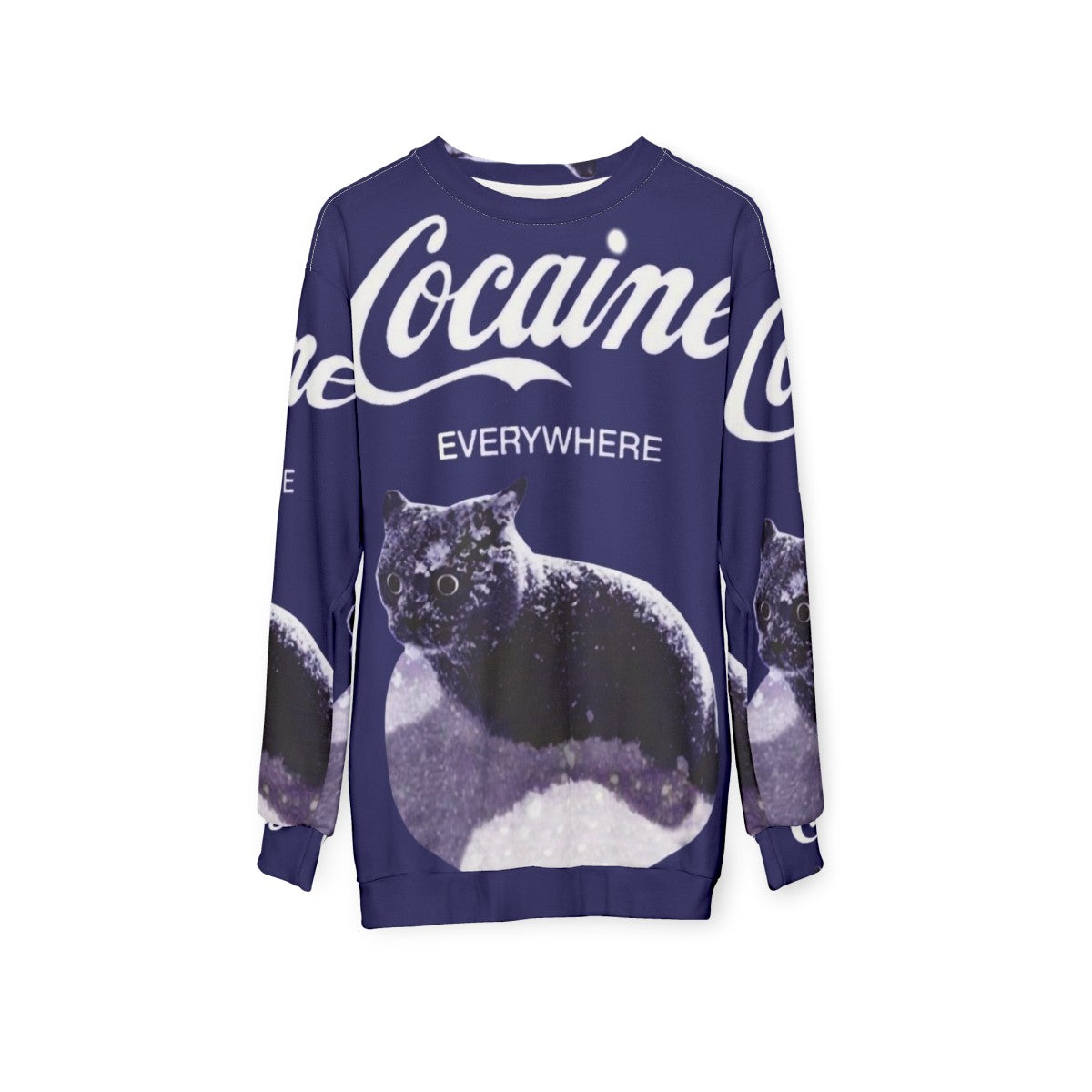 Cozy cat sweatshirt with winter design - hanging