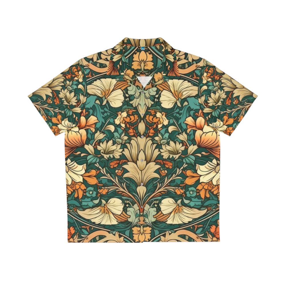 Art Nouveau Hawaiian Shirt with Tropical Floral Print