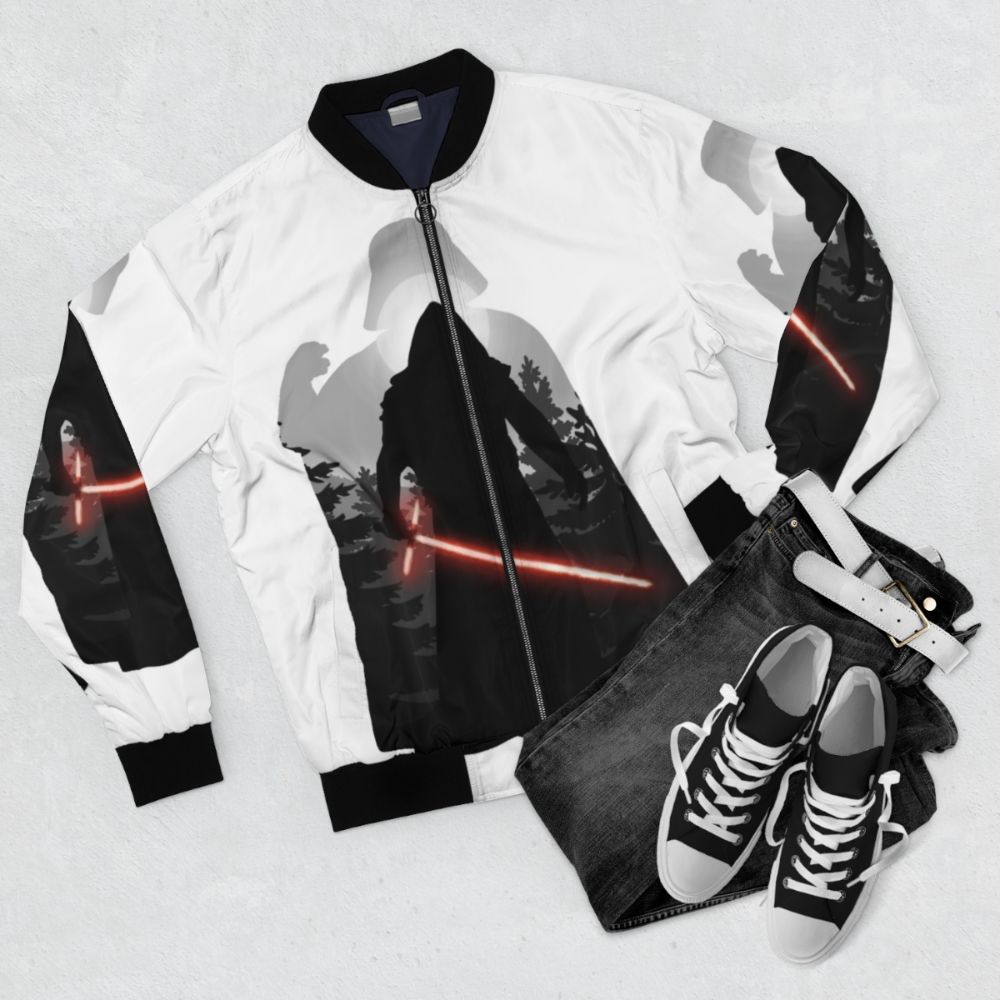 Star Wars Kylo Ren Inspired Bomber Jacket - Flat lay