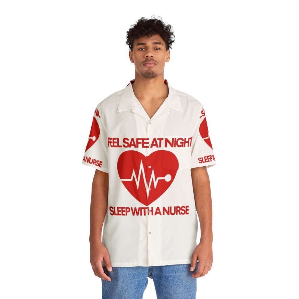 Nurse Hawaiian Shirt - Feel Safe At Night With A Nurse - People Front