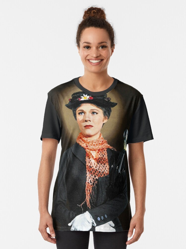 Mary Poppins Graphic T-Shirt with Iconic Pop Culture Movie Imagery - Women