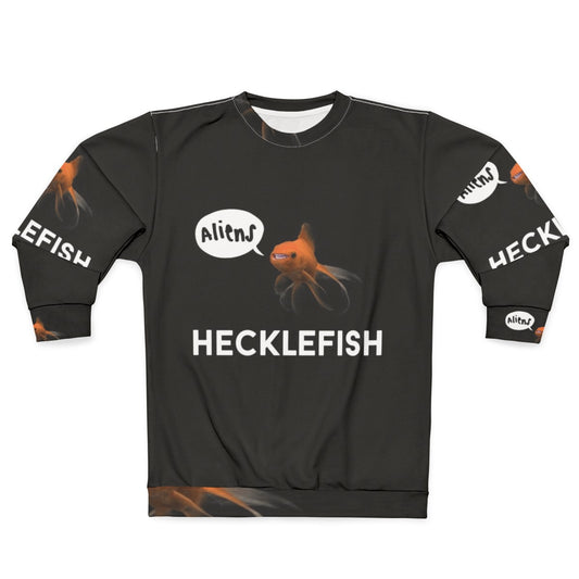 Hecklefish Graphic Sweatshirt featuring underwater mysteries and conspiracies