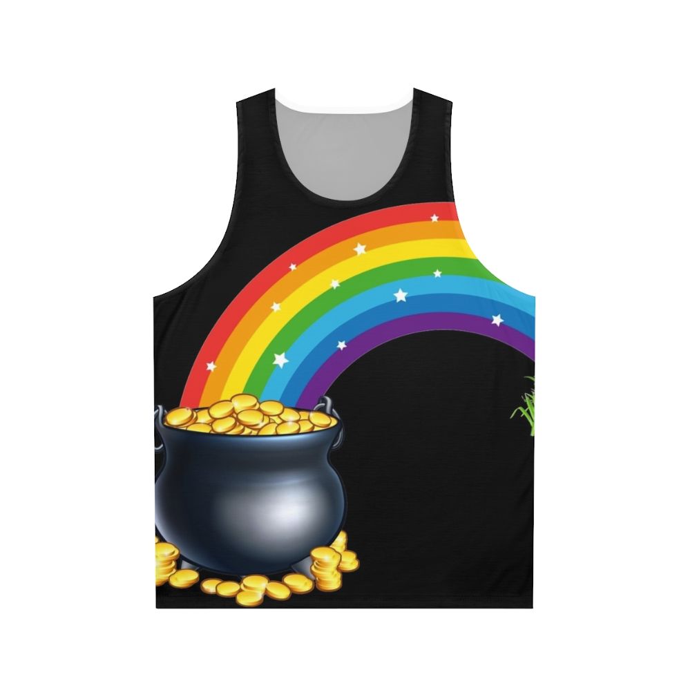 Unisex pot of gold at the end of the rainbow tank top