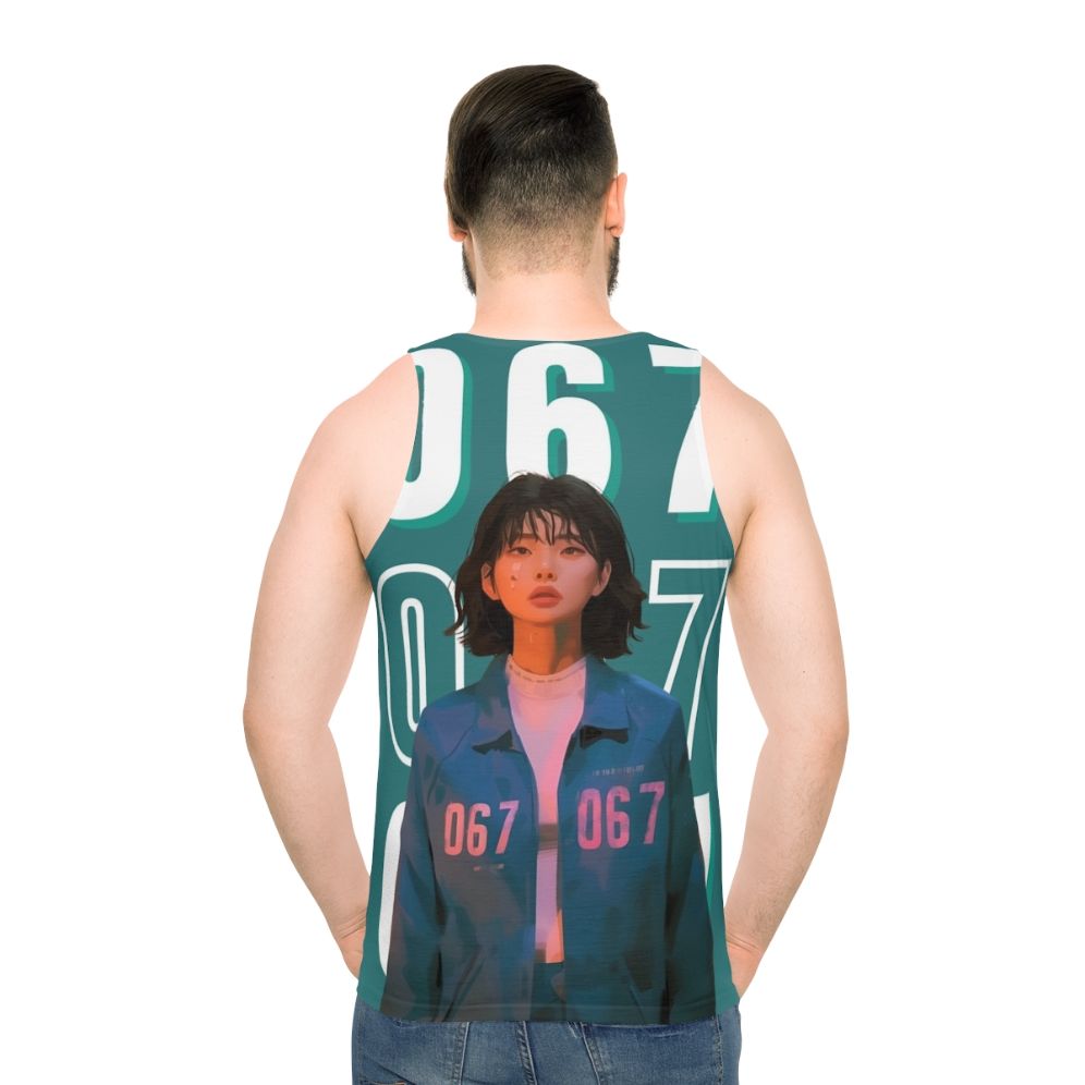 Squid Game Player 067 Kang Sae Byeok Unisex Tank Top - men back