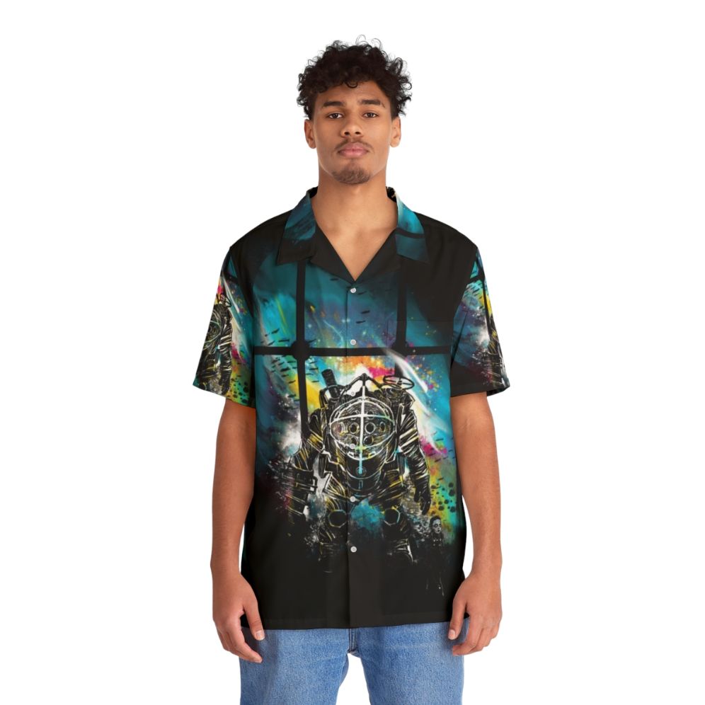 Mr Bubbles Hawaiian Shirt - Bioshock Inspired Retro Gaming Horror Apparel - People Front