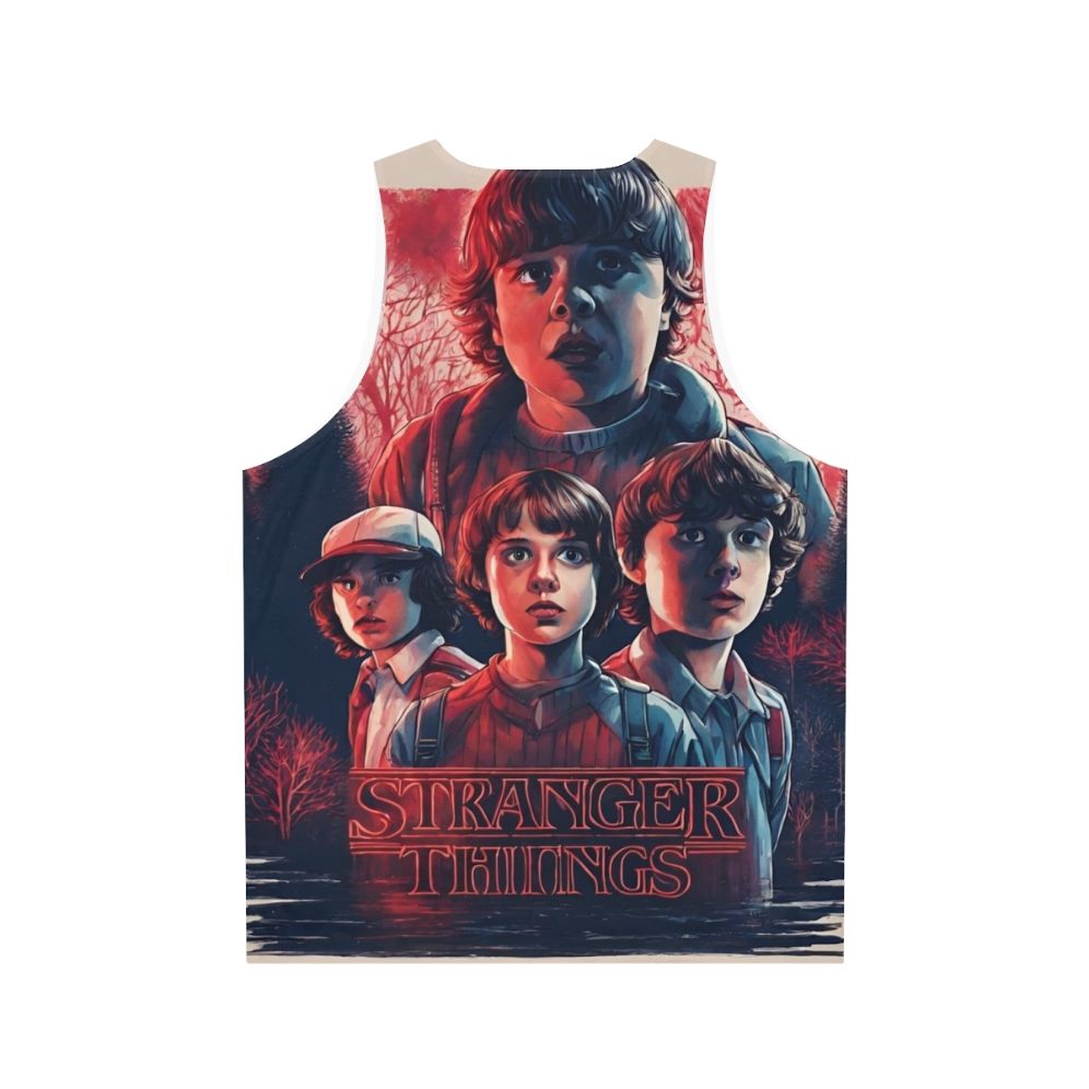 Stranger Things inspired unisex tank top featuring characters and elements from the show - Back