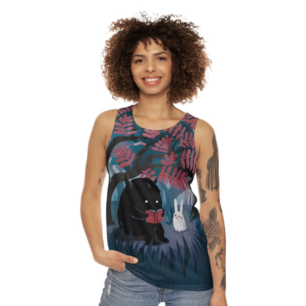 Cozy literary nature unisex tank top - women