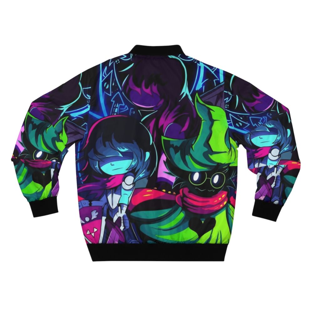 Deltarune Friends Bomber Jacket - Minimalist Design with Kris, Susie, and Ralsei - Back