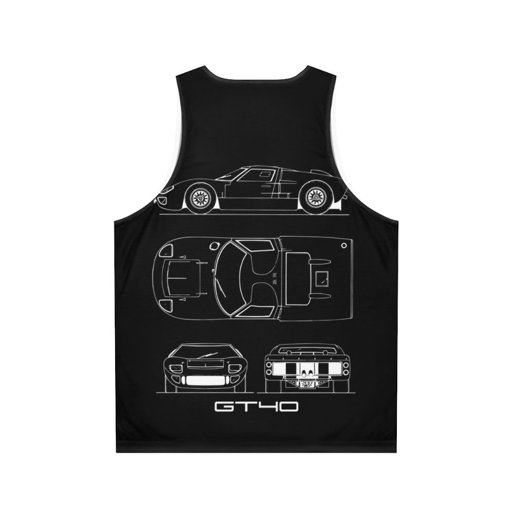 Blueprinted GT40 unisex tank top - Back