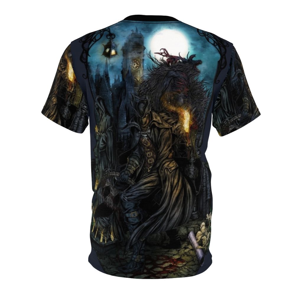 Bloodborne-inspired hunter t-shirt featuring a dark, atmospheric design - Back