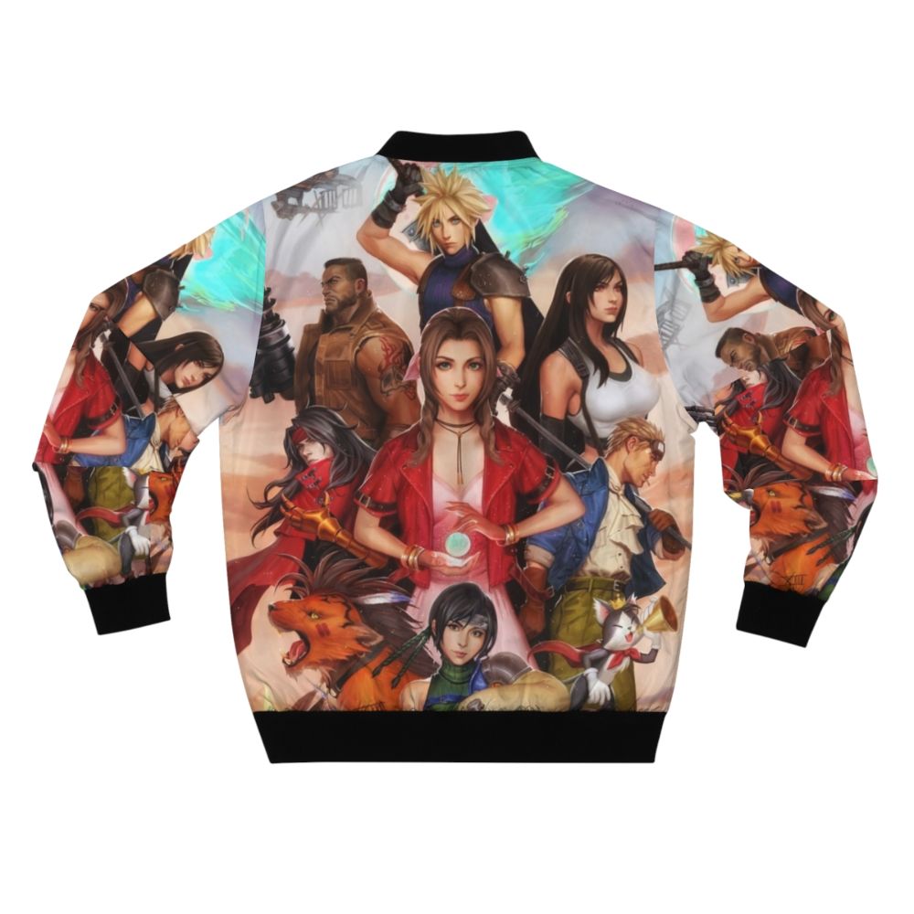 Final Fantasy 7 FF7 Bomber Jacket featuring Cloud, Tifa, Aerith, Barret, and other iconic characters - Back