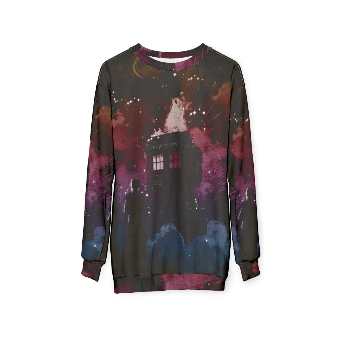 14th Doctor Sweatshirt with TARDIS and Sonic Screwdriver - hanging