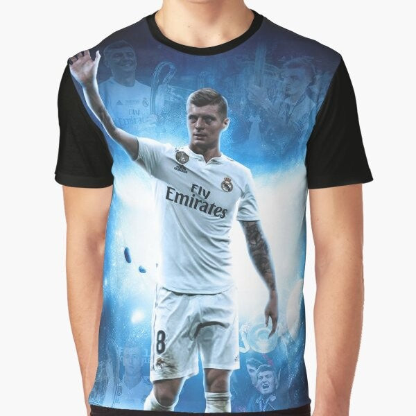 Toni Kroos illustration graphic t-shirt featuring a wallpaper design