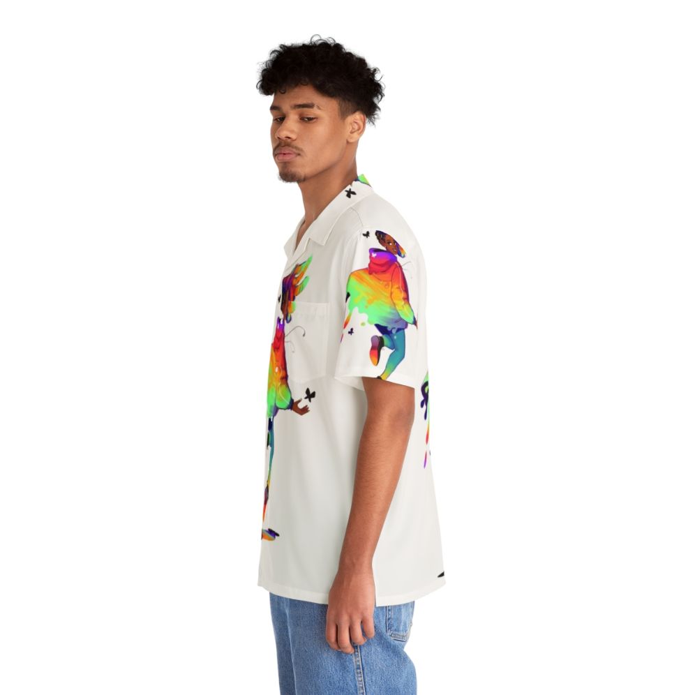 Vibrant tropical print raincoat Hawaiian shirt - People Left