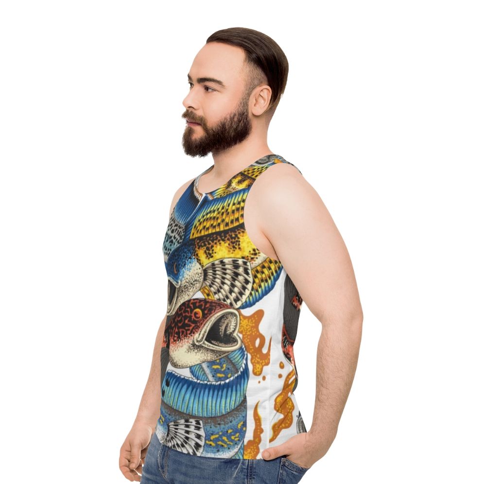 Unisex Japanese Koi Fish Tank Top - men side