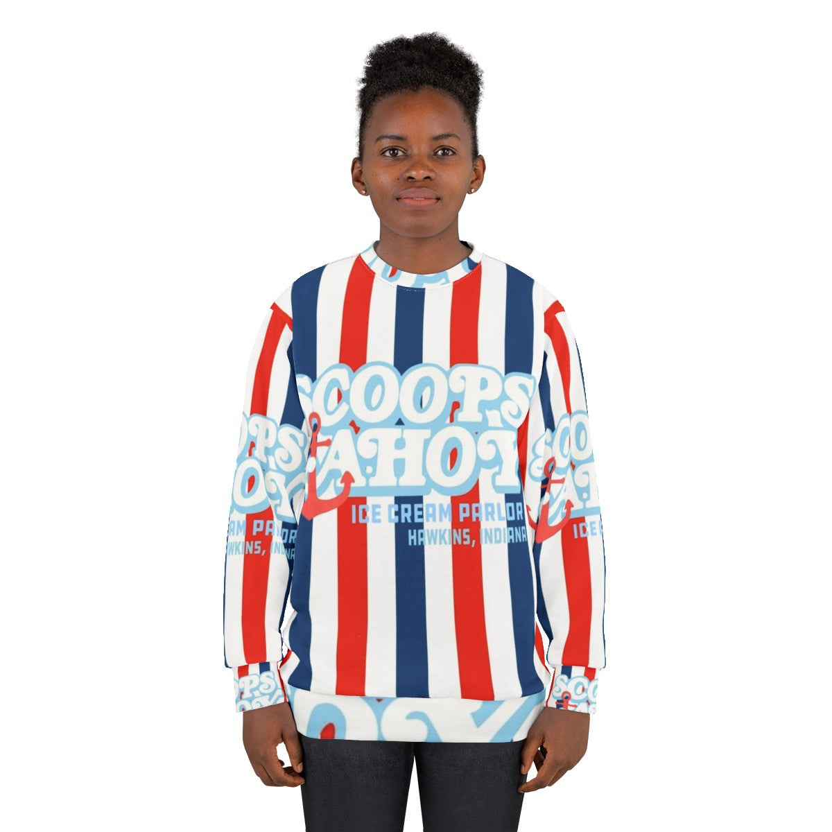 Scoops Ahoy Ice Cream Sweatshirt - Stranger Things Inspired Retro 80s Netflix Hoodie - women